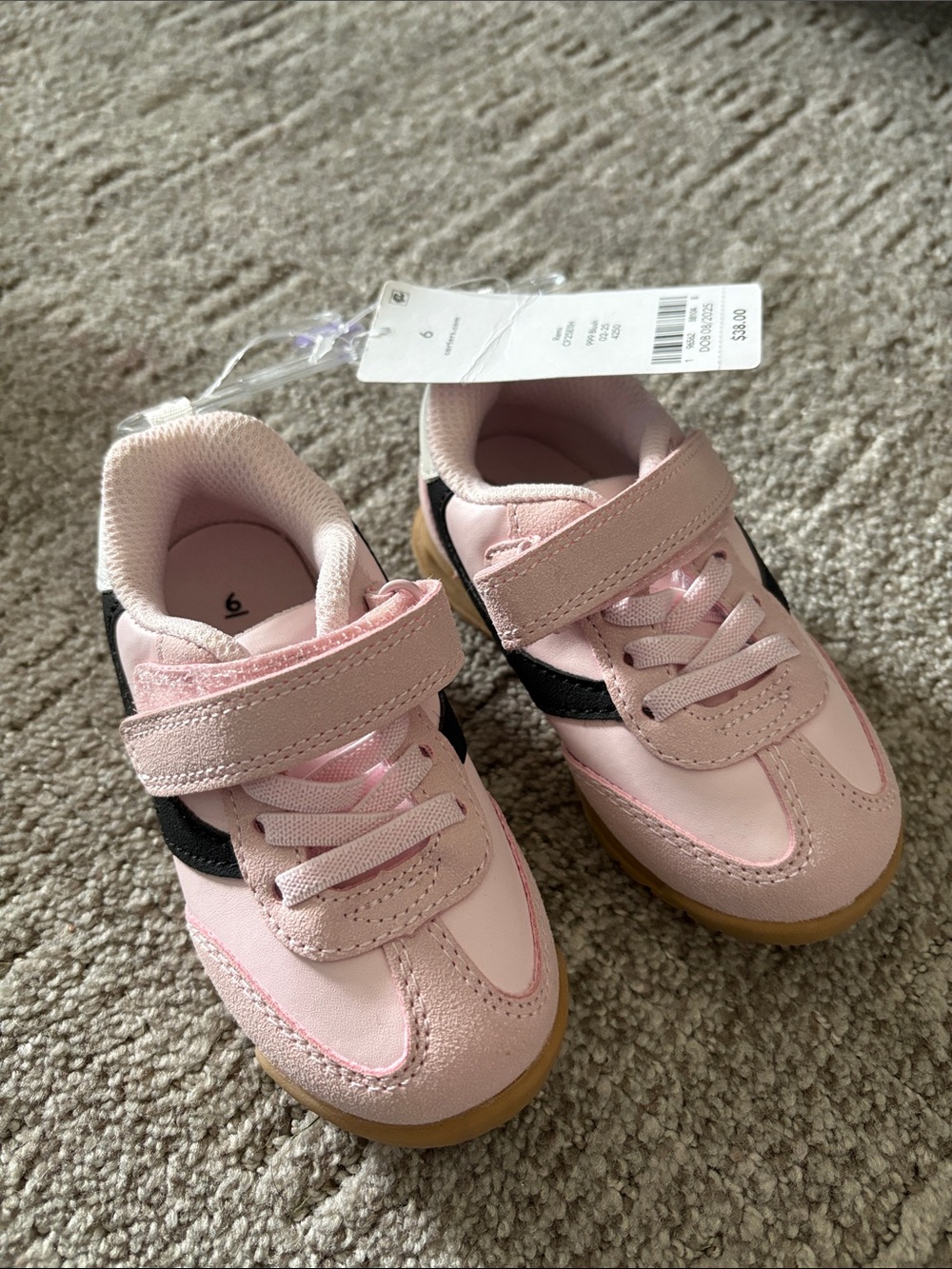 Kids Pink Velcro Athletic Shoes Carters